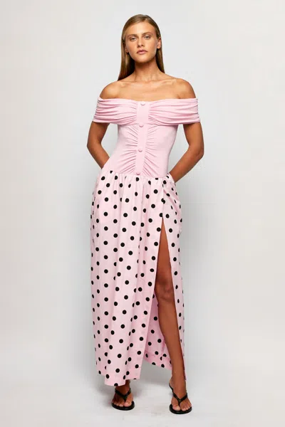 S/w/f Boutique Off Shoulder Maxi In Pink
