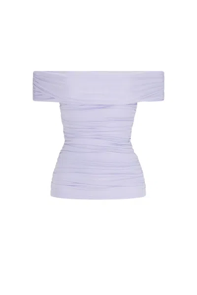 S/w/f Boutique Off Shoulder Top In Blue