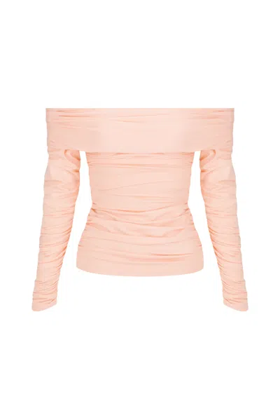 S/w/f Boutique Off Shoulder Wrap Top In Pink