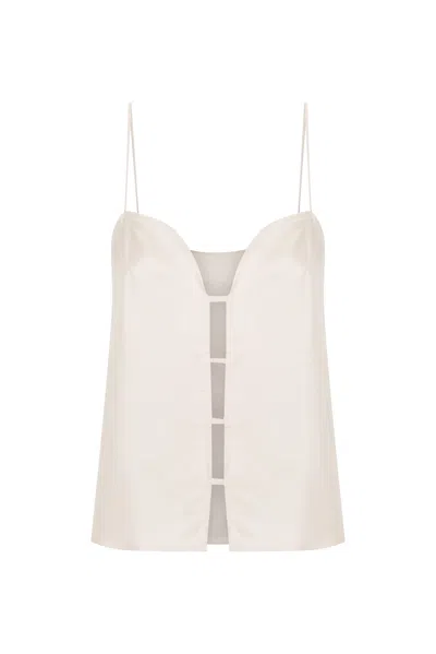 S/w/f Boutique Open Front Sweetheart Singlet In Gray