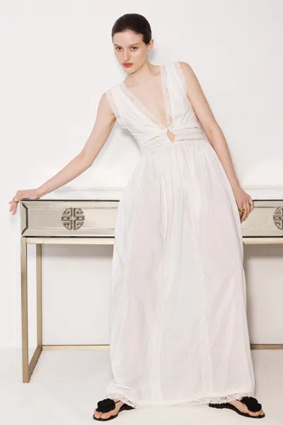 S/w/f Boutique Pinafore Maxi In White