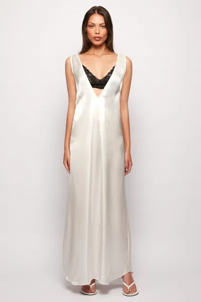 S/w/f Boutique Plunging Slip Maxi (lace Bralette Included) In Gray