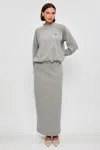 S/w/f Boutique Relaxed Jersey Midi Dress In Gray