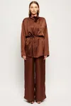 S/w/f Boutique Relaxed Satin Drawstring Jacket In Interluded