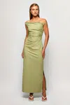 S/w/f Boutique Rolled Shoulder Maxi In Green