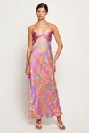 S/w/f Boutique Ruched Bra Slip Midi In Multi