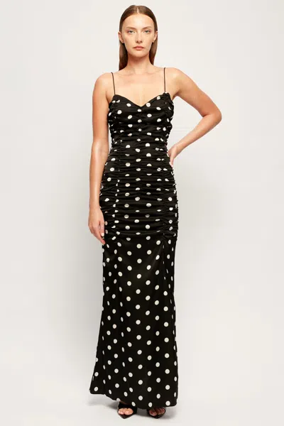 S/w/f Boutique Ruched Slip Maxi In After Hours Dot