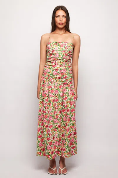 S/w/f Boutique Ruched Strap Maxi In Green