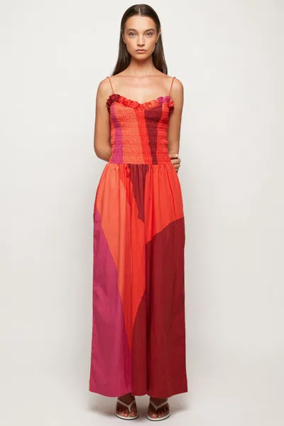 S/w/f Boutique Ruffled Bodice Midi In Multi