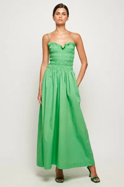 S/w/f Boutique Ruffled Bodice Midi In Green