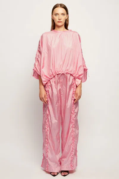 S/w/f Boutique Ruffled Parachute Pant In Blush