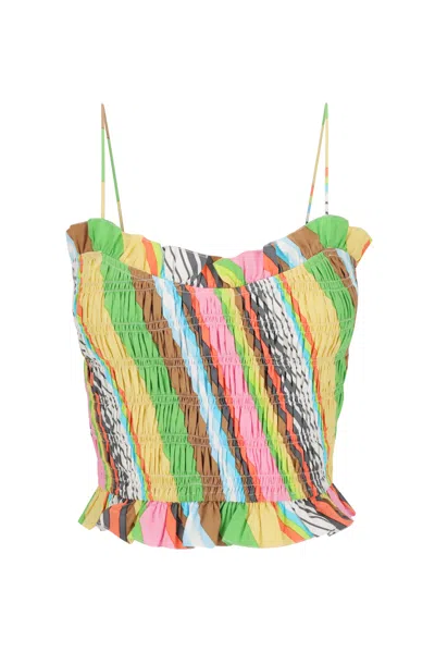 S/w/f Boutique Ruffled Spaghetti Top In Multi