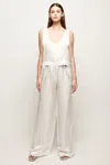 S/w/f Boutique Satin Drawstring Pant In White