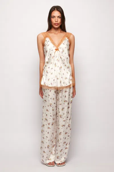 S/w/f Boutique Satin Lace-edged Cami In White