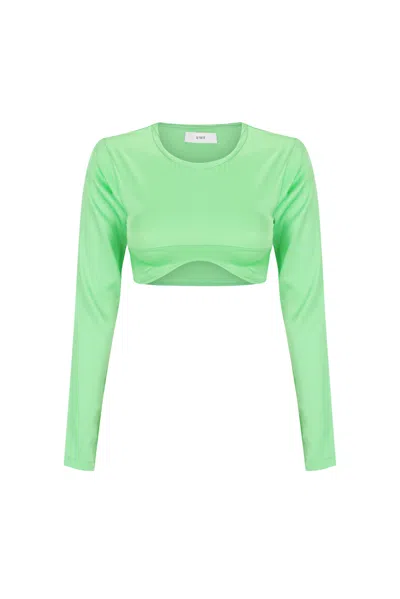 S/w/f Boutique Sculpted Long Sleeve Crop In Green