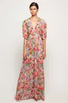 S/w/f Boutique Sheer Button Front Maxi In Multi
