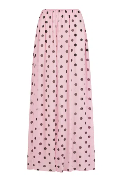 S/w/f Boutique Sheer Pleated Maxi In Pink