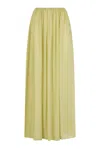 S/w/f Boutique Sheer Pleated Maxi In Green
