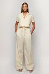 S/w/f Boutique Shirt Style Jumpsuit In White