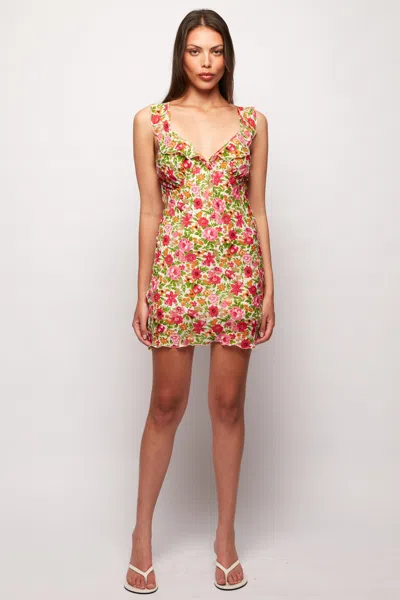 S/w/f Boutique Silk Ruffle Mini In Green