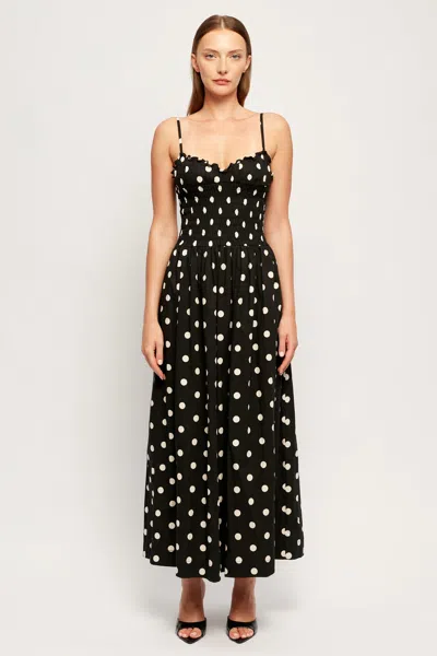 S/w/f Boutique Smocked Bustier Midi In After Hours Dot