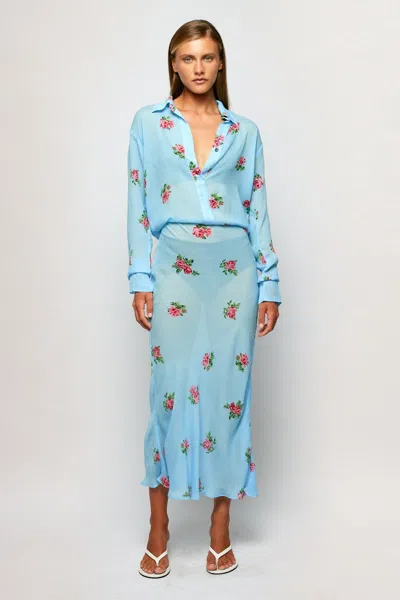 S/w/f Boutique Soft Collar Midi In Blue