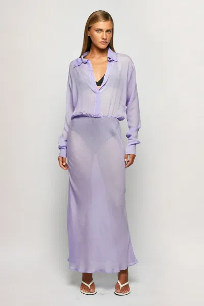 S/w/f Boutique Soft Collar Midi In Purple