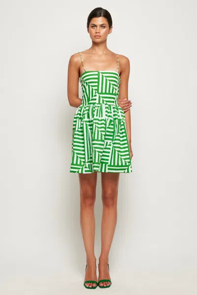 S/w/f Boutique Spaghetti Strap Mini In Green