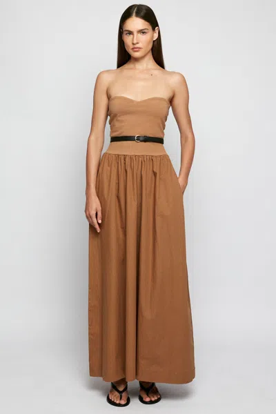 S/w/f Boutique Split Bodice Midi In Brown