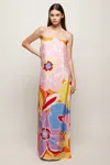 S/w/f Boutique Strapless Column Maxi In Multi