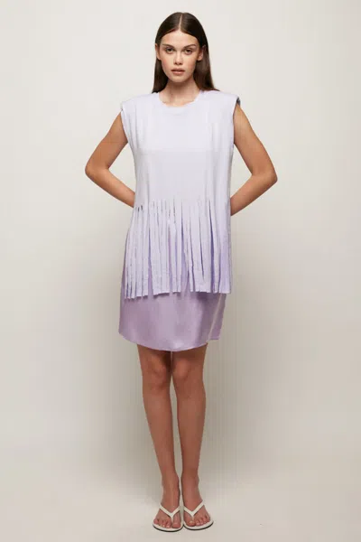 S/w/f Boutique Structured Fringe Top In White