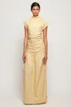 S/w/f Boutique Structured Ruched Maxi In Brown