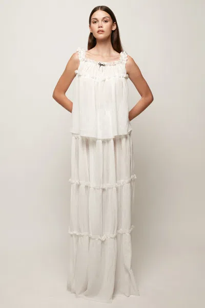 S/w/f Boutique Tiered Cami Top In White