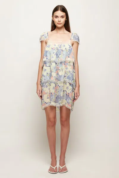 S/w/f Boutique Tiered Cap Sleeve Mini In Multi