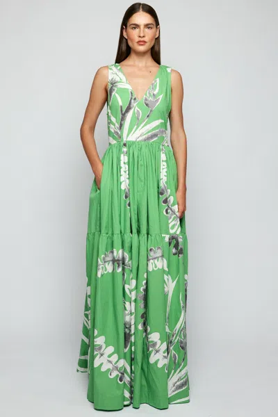 S/w/f Boutique V Neck Maxi In Green
