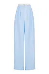 S/w/f Boutique Wide Button Up Pant In Blue