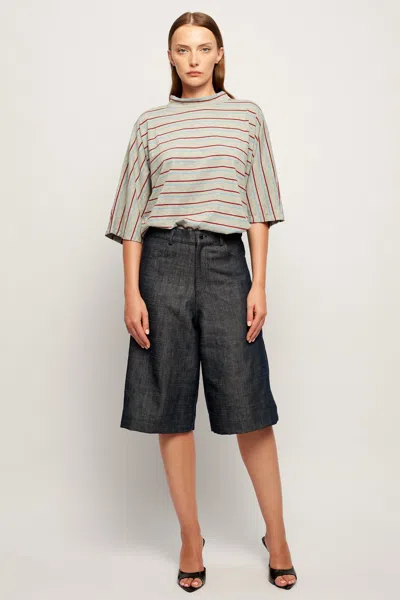 S/w/f Boutique Wide Sleeve Tee In Multi Stripe