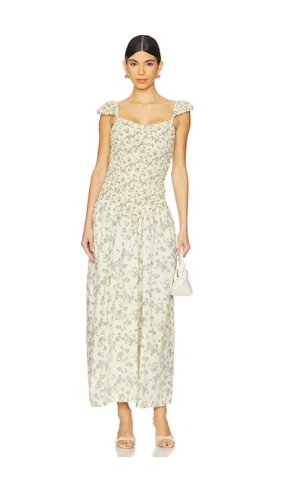 S/w/f Cap Sleeve Mottled Max Dress In White