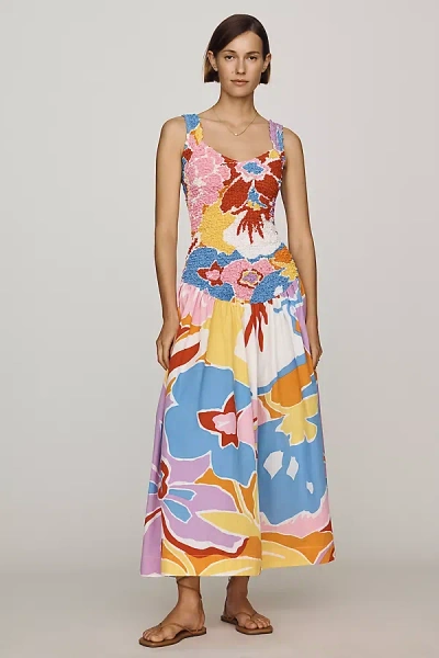 S/w/f Cotton Floral Maxi Dress In Multi