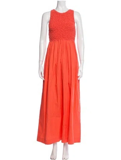 Pre-owned S/w/f Crew Neck Long Dress W/ Tags In Orange
