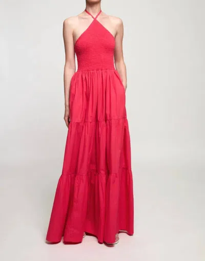 S/w/f Diamond Tiered Maxi Dress In Rosado In Red