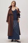 S/w/f Drop-waist Patchwork Cotton Maxi Dress In Brown