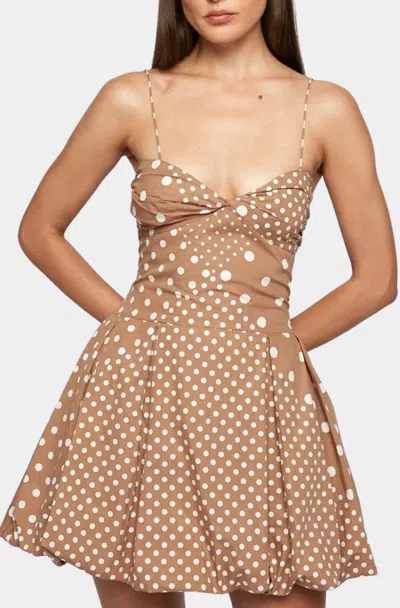 S/w/f Fitted Polka Balloon Dress In Spilt Decision