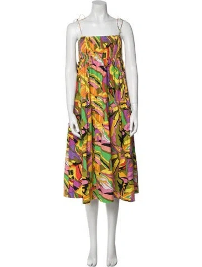 Pre-owned S/w/f Floral Print Knee-length Dress In Multi
