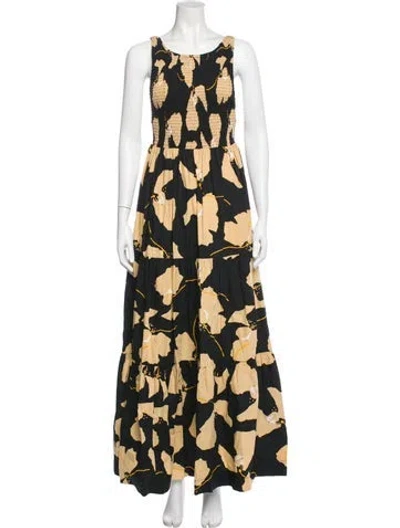Pre-owned S/w/f Floral Print Long Dress In Multi