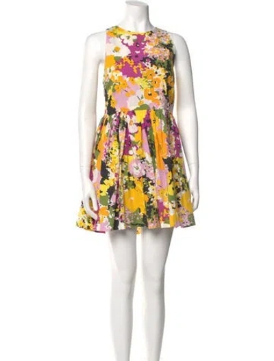 Pre-owned S/w/f Floral Print Mini Dress In Multi