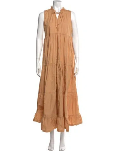 Pre-owned S/w/f Halterneck Long Dress In Neutral