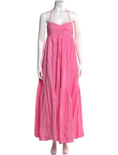 Pre-owned S/w/f Halterneck Long Dress In Pink