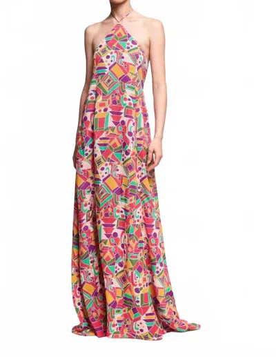 S/w/f Halterneck Maxi Dress In Miro In Multi