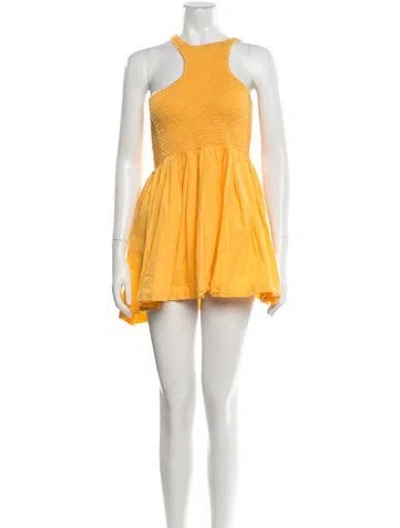 Pre-owned S/w/f Halterneck Mini Dress In Orange
